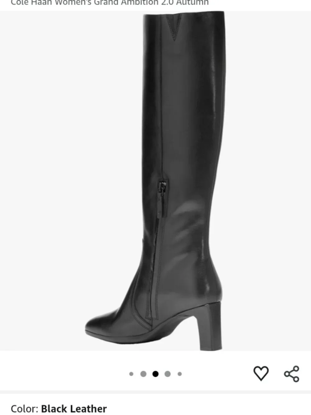 NEW Cole Haan Grand Ambition Black Knee-High Leather Boots 6.5
